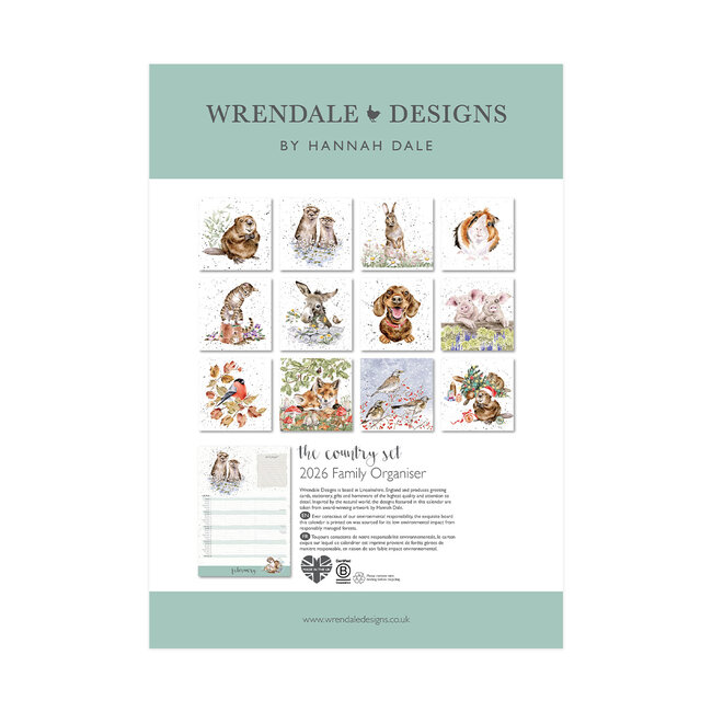 Wrendale Familieplanner 2026 - Donkey
