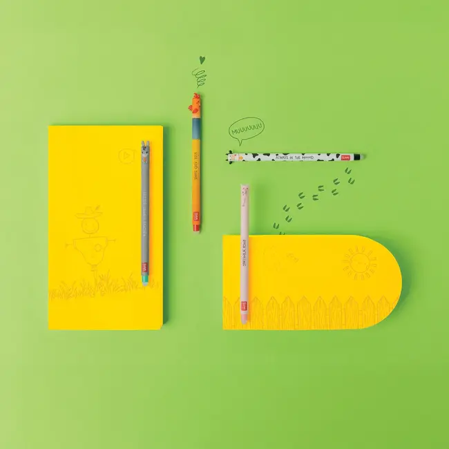 Legami Erasable Gel Pen Set - Farm Animals