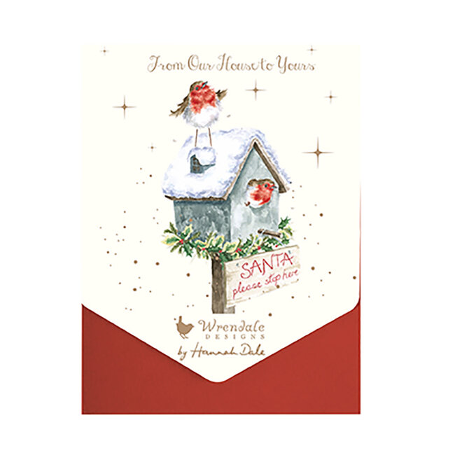 Wrendale Set 8 Wenskaarten - Santa Please Stop Here