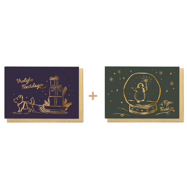 Enfant Terrible Set 10 Wenskaarten - Vrolijke Feestdagen