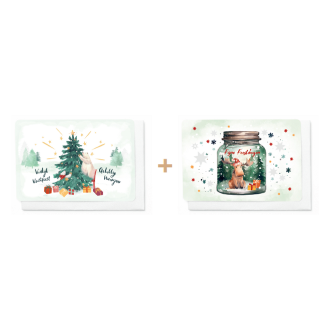 Enfant Terrible Set 10 Wenskaarten - Fijne Feestdagen