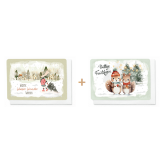 Enfant Terrible Set 10 Wenskaarten - Prettige Feestdagen