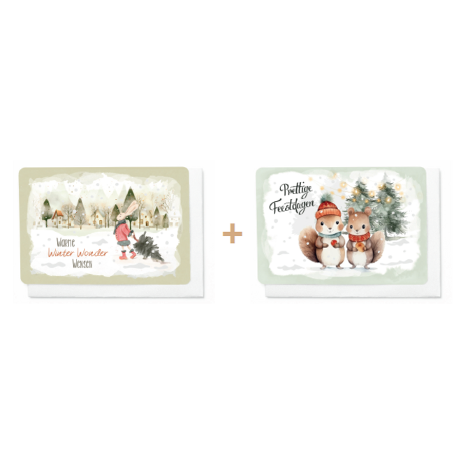 Enfant Terrible Set 10 Wenskaarten - Prettige Feestdagen