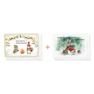 Enfant Terrible Set 10 Wenskaarten - Vrolijk Kerstmis & Gelukkig Nieuwjaar