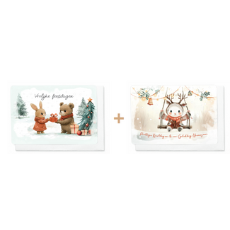 Enfant Terrible Set 10 Wenskaarten - Vrolijke Feestdagen