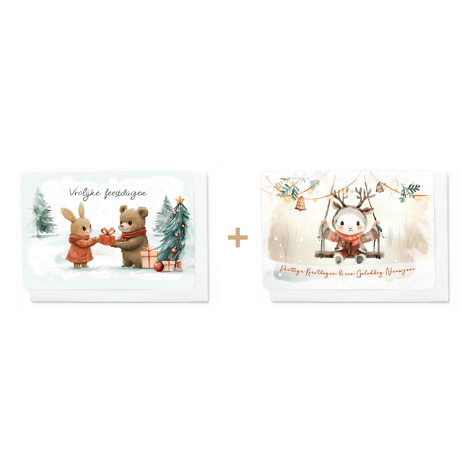 Enfant Terrible Set 10 Wenskaarten - Vrolijke Feestdagen