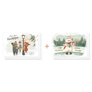 Enfant Terrible Set 10 Wenskaarten - Hele Fijne Feestdagen