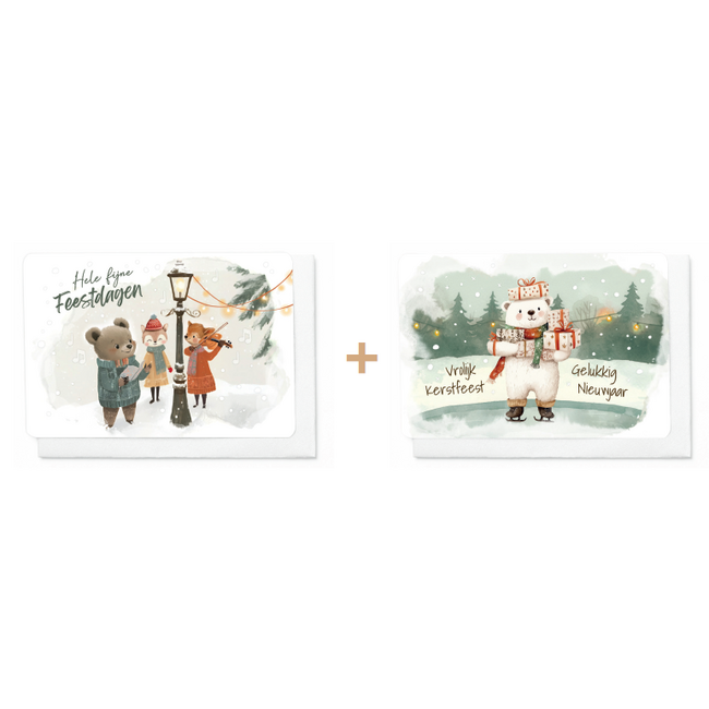 Enfant Terrible Set 10 Wenskaarten - Hele Fijne Feestdagen