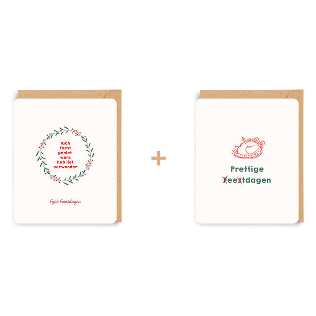 Enfant Terrible Set 8 Wenskaarten - Fijne Feestdagen