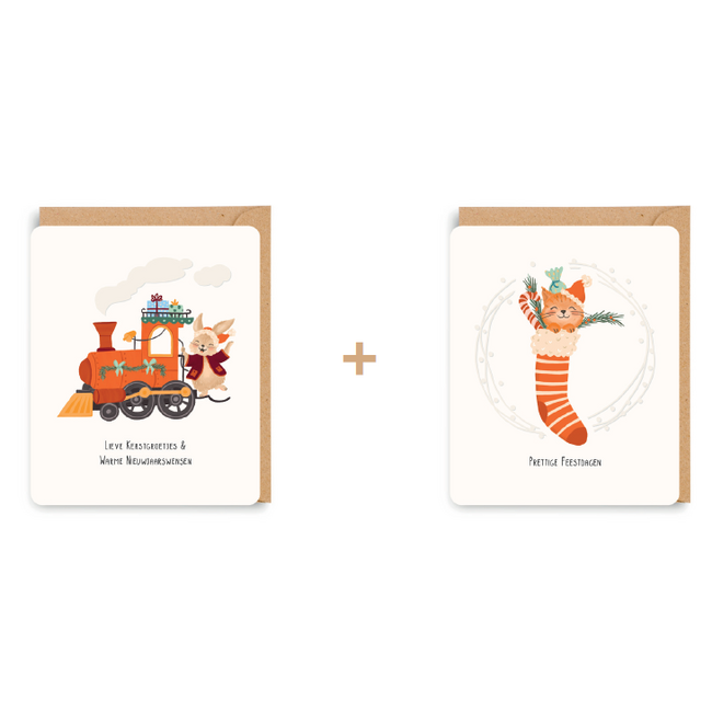 Enfant Terrible Set 8 Wenskaarten - Lieve Kerstgroetjes