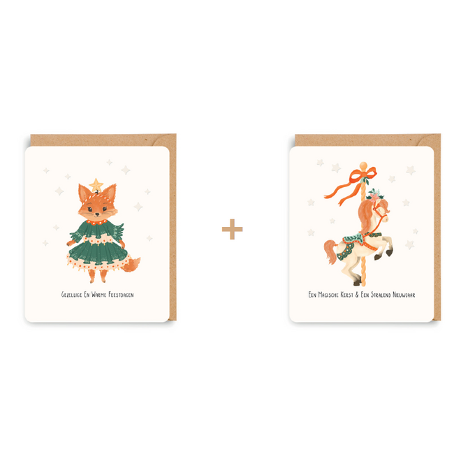 Enfant Terrible Set 8 Wenskaarten - Gelukkige & Warme Feestdagen