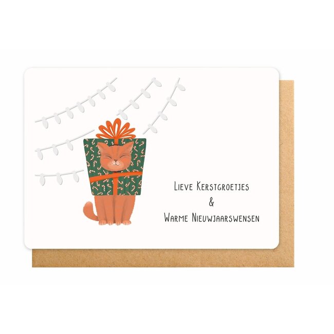 Enfant Terrible Wenskaart - Lieve Kerstgroetjes & Warme Nieuwjaarswensen