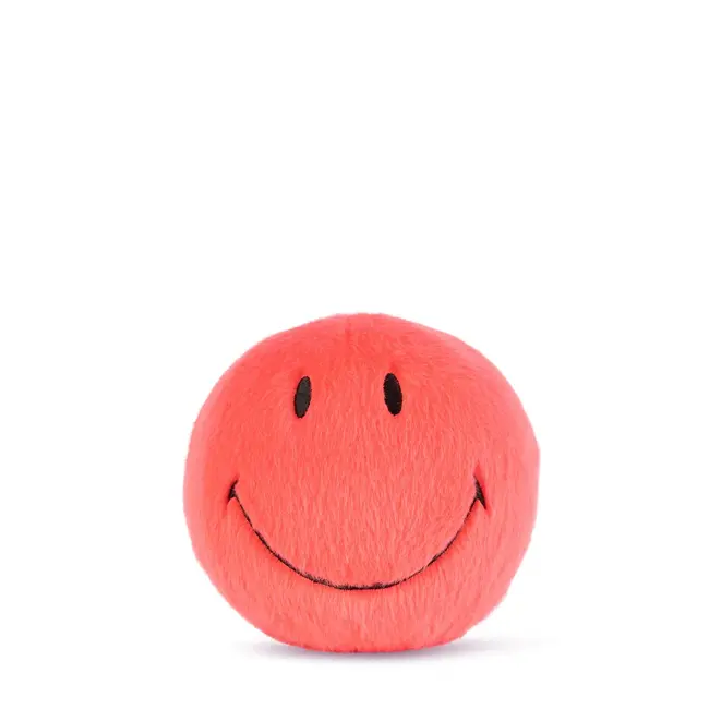 Bon Ton Toys Knuffel Smiley - Fuzzy Bright Coral - 13cm