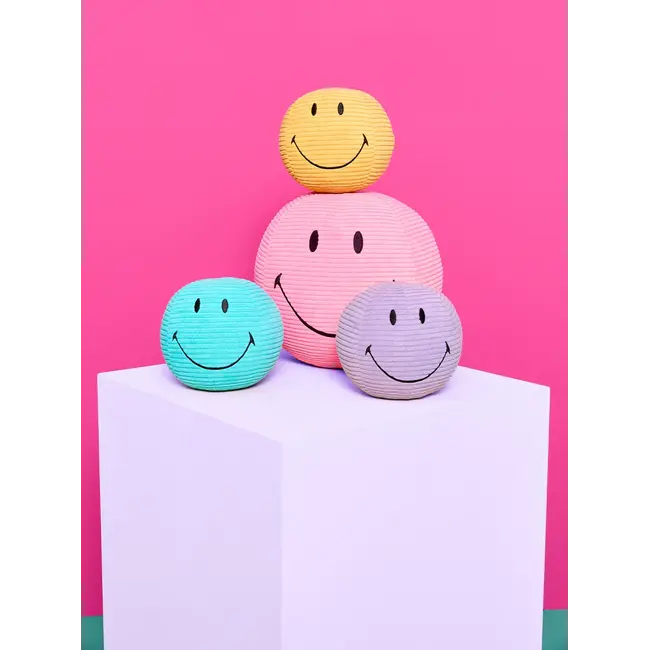 Bon Ton Toys Knuffel Smiley - Corduroy Bubblegum Pink - 23cm