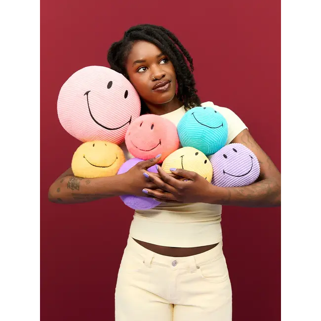 Bon Ton Toys Knuffel Smiley - Corduroy Bubblegum Pink - 23cm