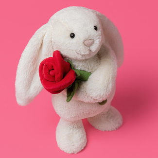 Jellycat Knuffel - Cream Bunny with Rose