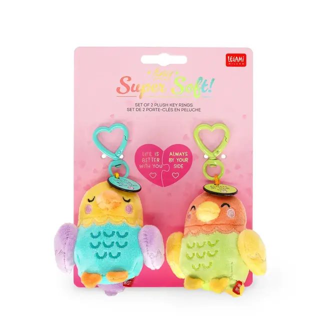 Legami Super Soft! - Set 2 Sleutelhangers - Valentine