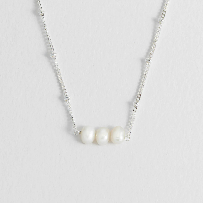 Estella Bartlett Ketting - Triple Pearl - Silver