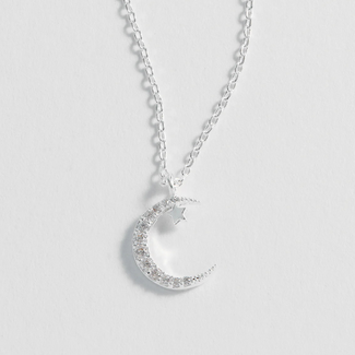 Estella Bartlett Ketting - Moon and Star - Silver