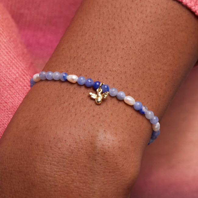 Estella Bartlett Armband - Bee - Pearl and Blue Aventurine