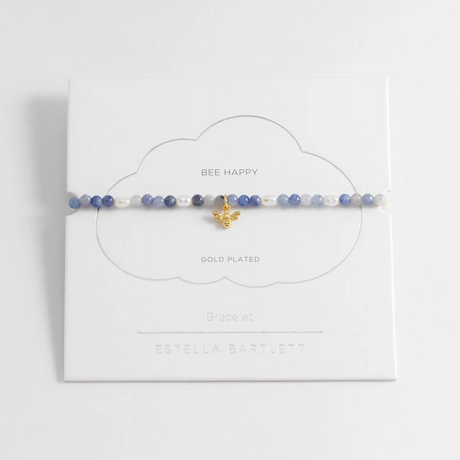 Estella Bartlett Armband - Bee - Pearl and Blue Aventurine