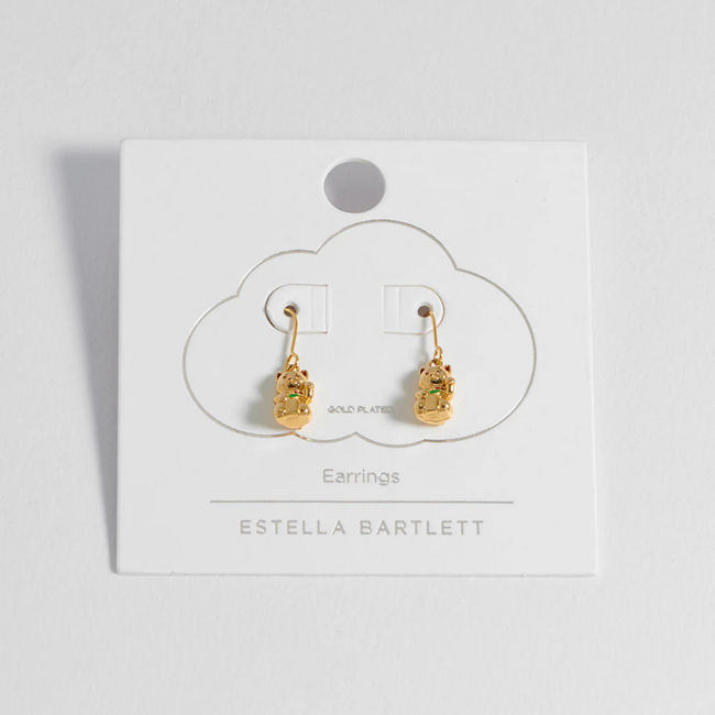 Estella Bartlett Oorbellen - Lucky Cat - Gold