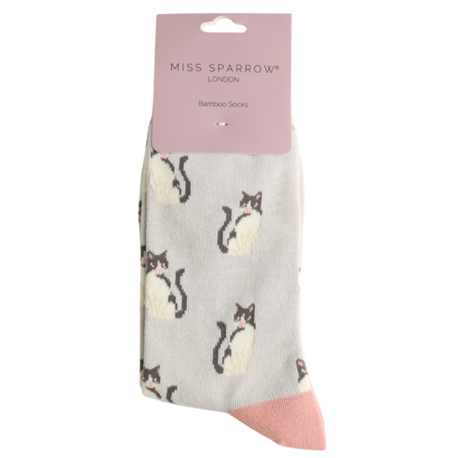 Miss Sparrow Sokken - Cool Cats - Silver