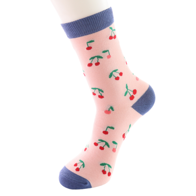 Miss Sparrow Sokken - Mini Cherries - Light Pink