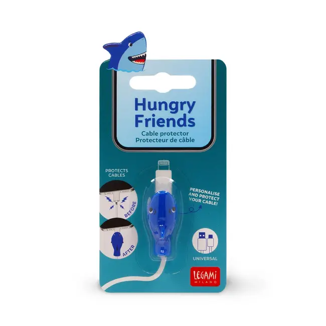 Legami Hungry Friends - Cable Protector - Shark