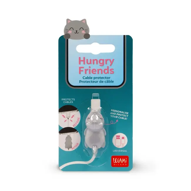 Legami Hungry Friends - Cable Protector - Kitty