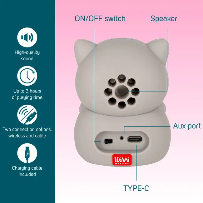 Legami The Sound of Cuteness - Wireless Speaker - Kitty