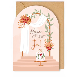 Enfant Terrible Wenskaart - Hoera jullie zeggen JA!