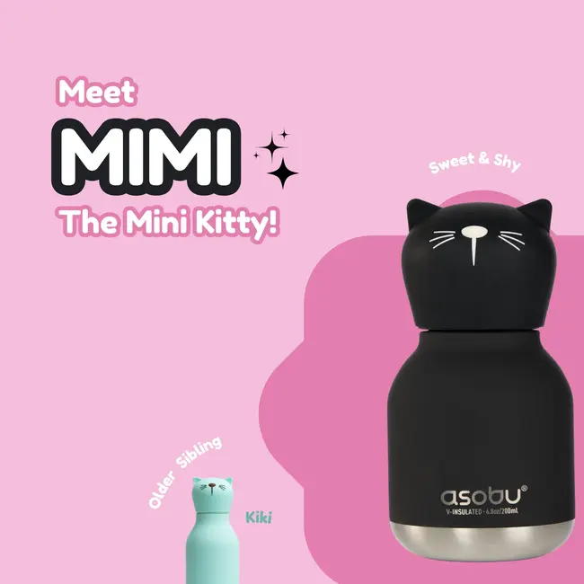Asobu Mini Bestie Bottle to Go - Black Cat