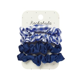 Rockahula Scrunchies - School Check and Satin Blue
