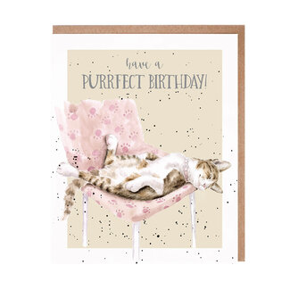 Wrendale Wenskaart - Have a Purrfect Birthday