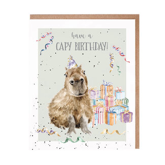 Wrendale Wenskaart - Have a Capy Birthday
