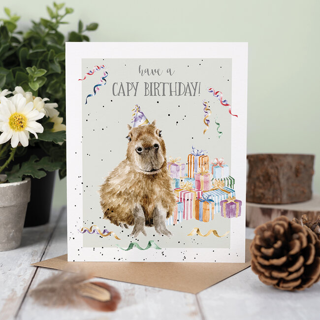 Wrendale Wenskaart - Have a Capy Birthday