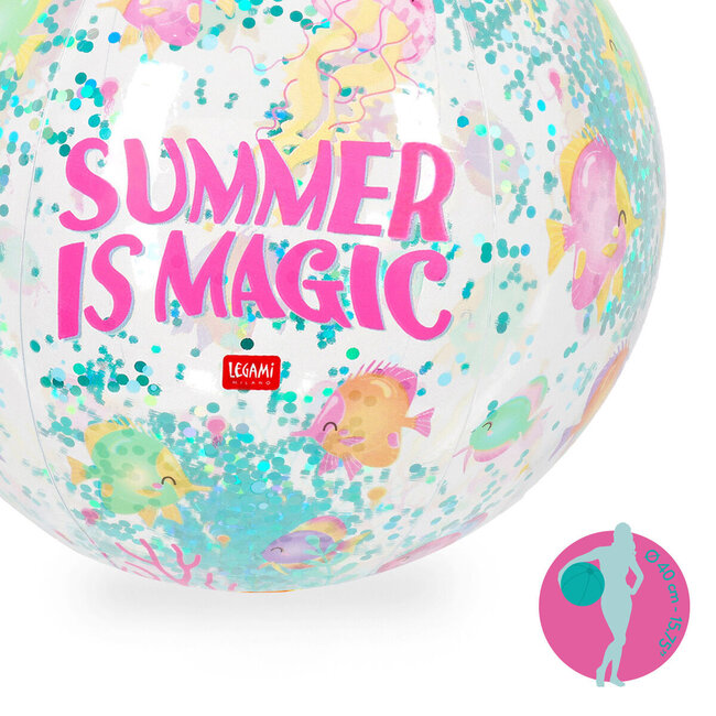 Legami Opblaas Strandbal Glitter - Summer is Magic
