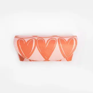 Caroline Gardner Brillendoos - Pink & Orange Hearts