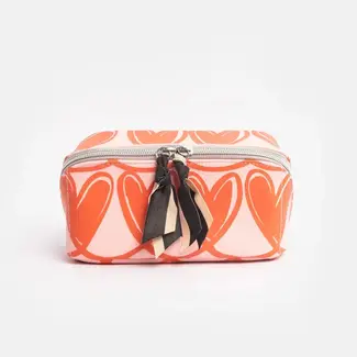 Caroline Gardner Toilettas - Pink & Orange Hearts