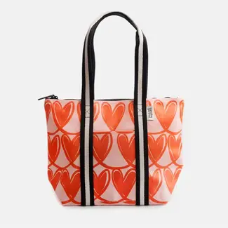 Caroline Gardner Shopper - Pink & Orange Hearts