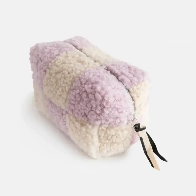 Caroline Gardner Toilettas - Teddy Check Lilac