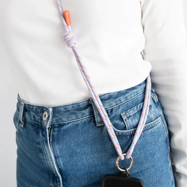 Caroline Gardner Phone Strap - Lilac & Orange
