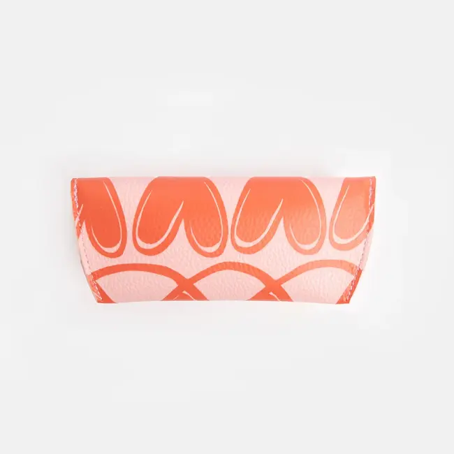Caroline Gardner Brillendoos - Pink & Orange Hearts