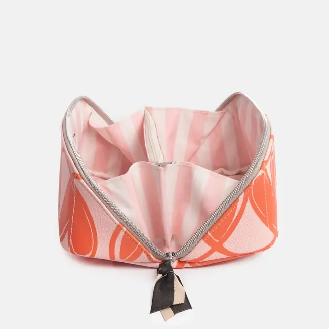 Caroline Gardner Toilettas - Pink & Orange Hearts