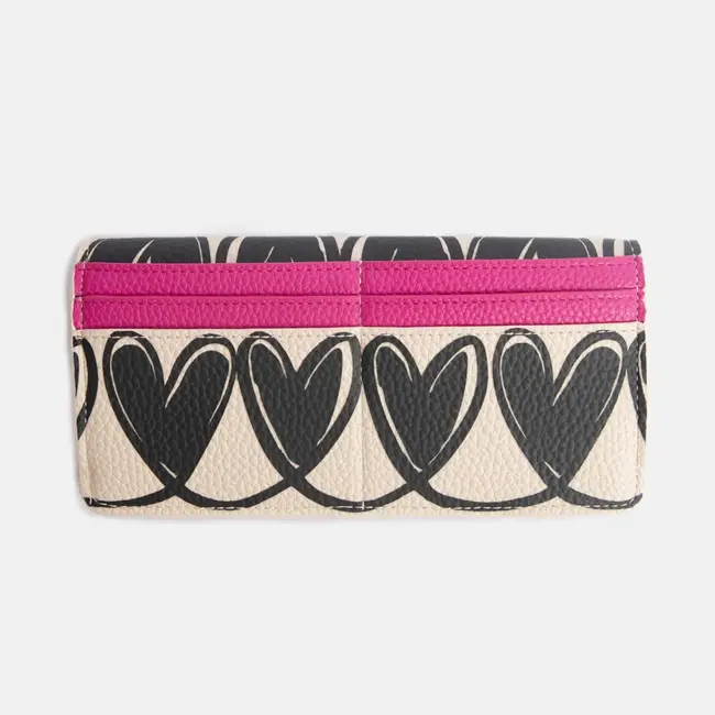 Caroline Gardner Portefeuille Long - Mono Hearts