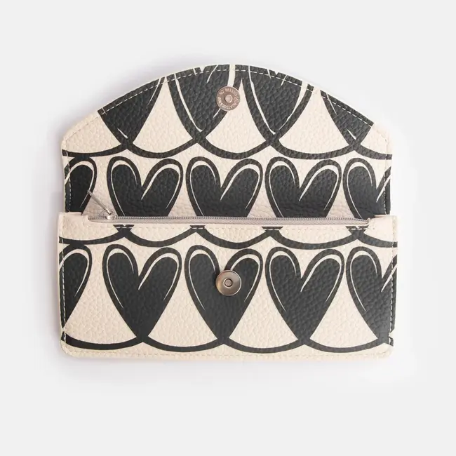 Caroline Gardner Portefeuille Long - Mono Hearts