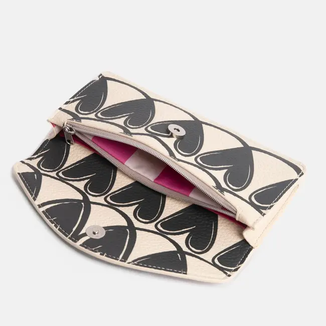 Caroline Gardner Portefeuille Long - Mono Hearts