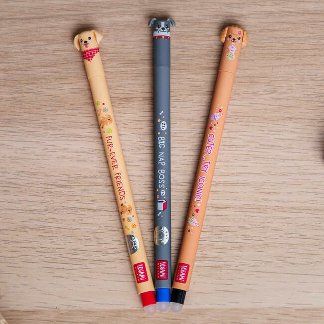 Legami Erasable Gel Pen Set - Fur-ever Friends