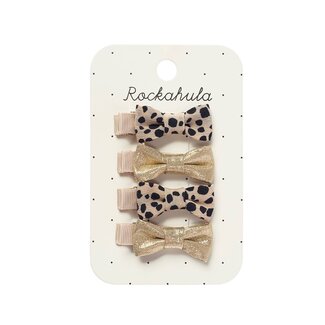 Rockahula Haarspeldjes - Leopard Shimmer Mini Bow